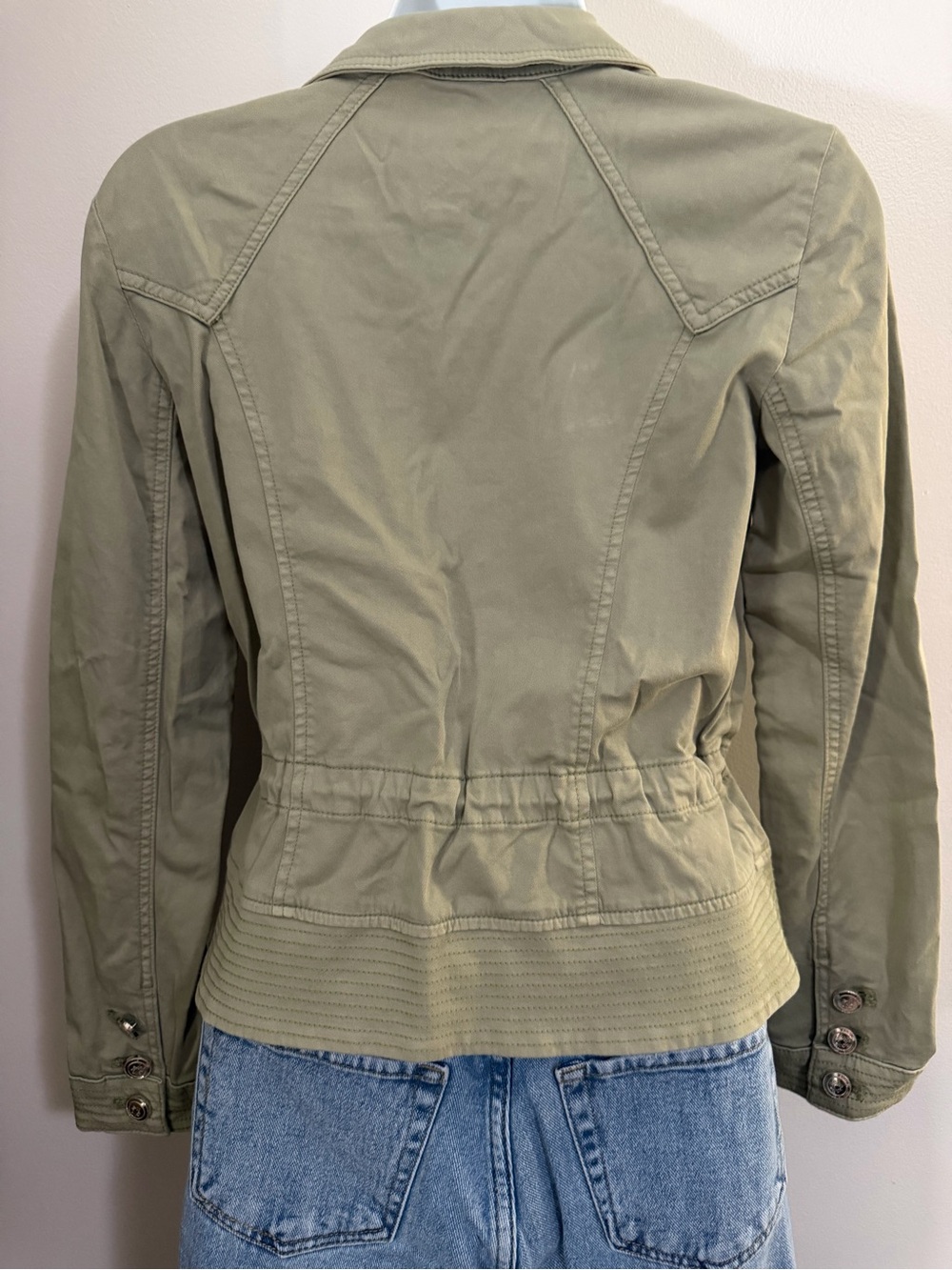 White House Black Market Light Olive Utility Jacket - Picture 2 of 6